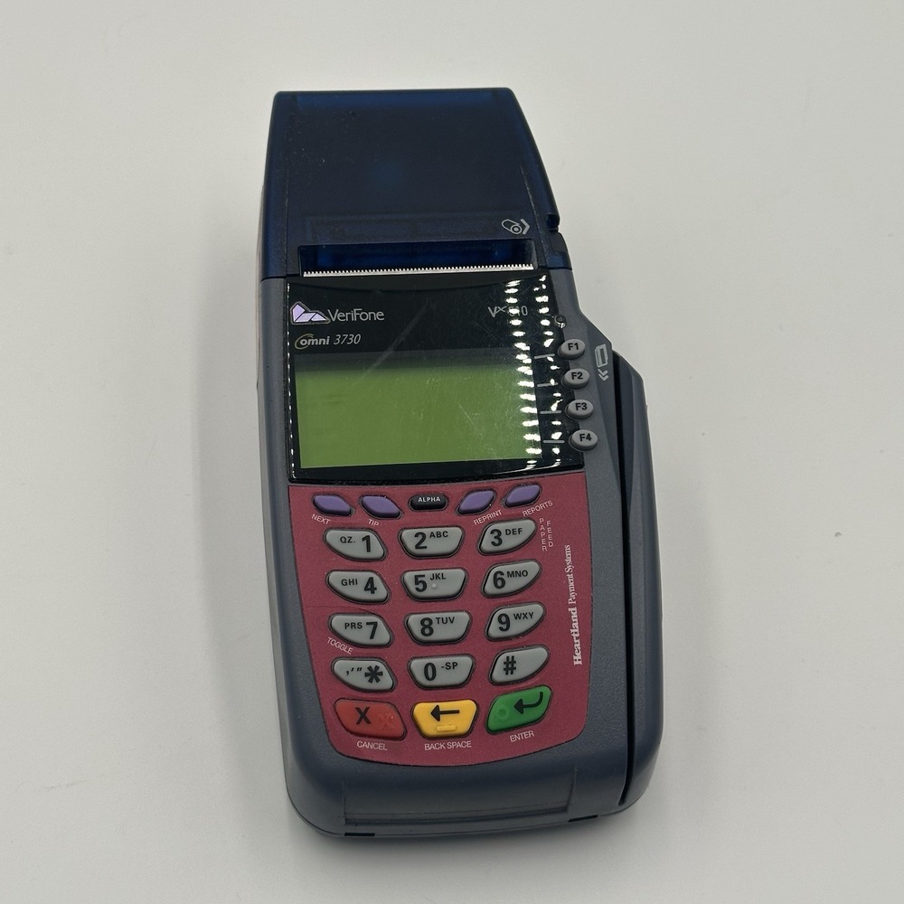 VeriFone Omni 3730 VX510 Credit Card Terminal Receipt Printer + Power Adapter